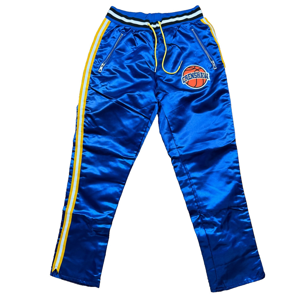 Headgear Classics Crenshaw Basketball Track Sport Satin Blue Pants Small